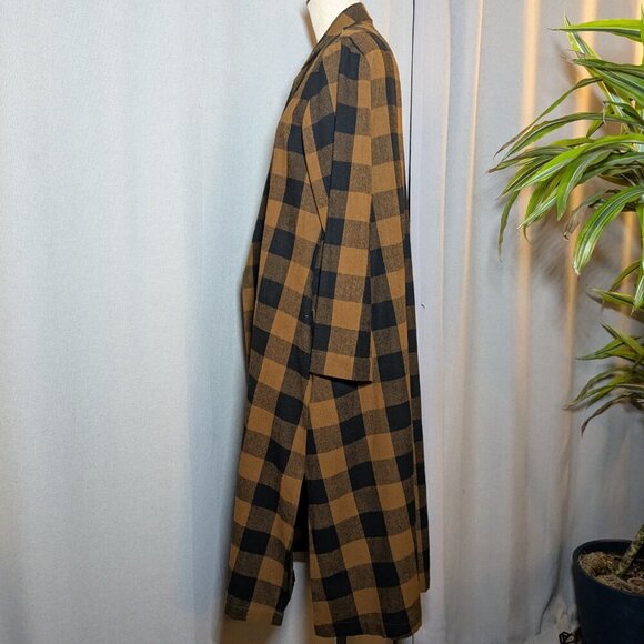 Ali Golden Brown Jacket Notch Silk Jacket Copper Plaid Size XS - Picture 5 of 9